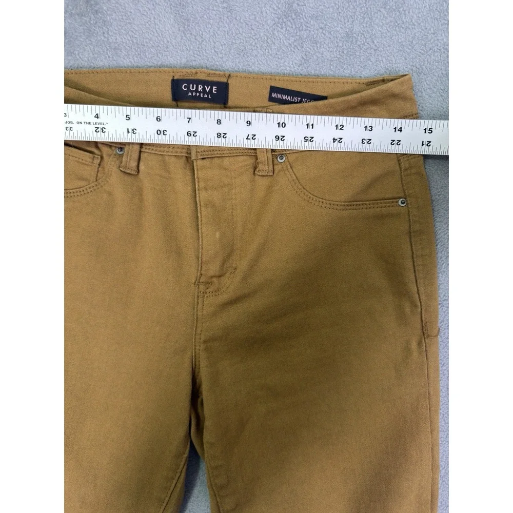 Curve Appeal Jeans Womens 6/28 Tan Brown High Rise Minimalist Jegging Stretch